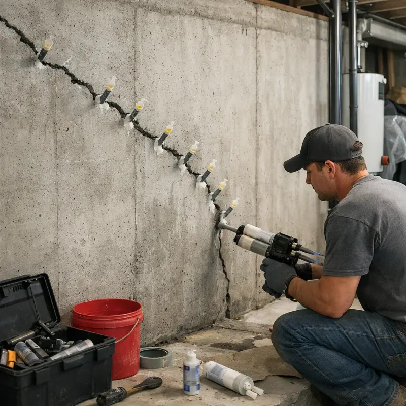 Basement Wall Crack Repair Redding